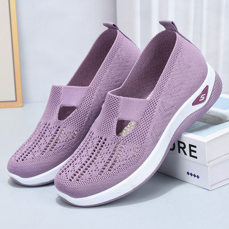 Scarpe donna slip-on ortopediche, traspiranti, senza lacci per camminata, con plantare anatomico.