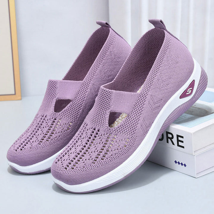 Scarpe donna slip-on ortopediche, traspiranti, senza lacci per camminata, con plantare anatomico.
