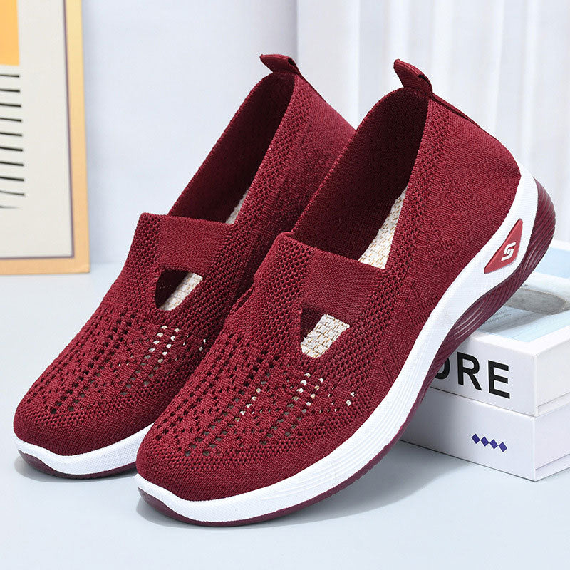 Sneakers ortopediche donna traspiranti slip-on per camminata. Supporto arco e massimo comfort piedi.