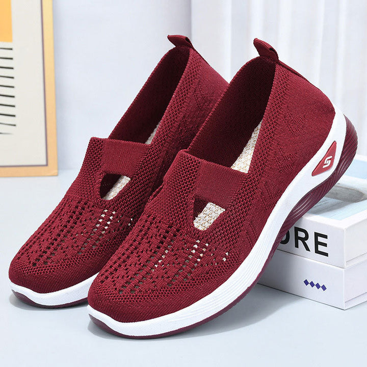 Sneakers ortopediche donna traspiranti slip-on per camminata. Supporto arco e massimo comfort piedi.