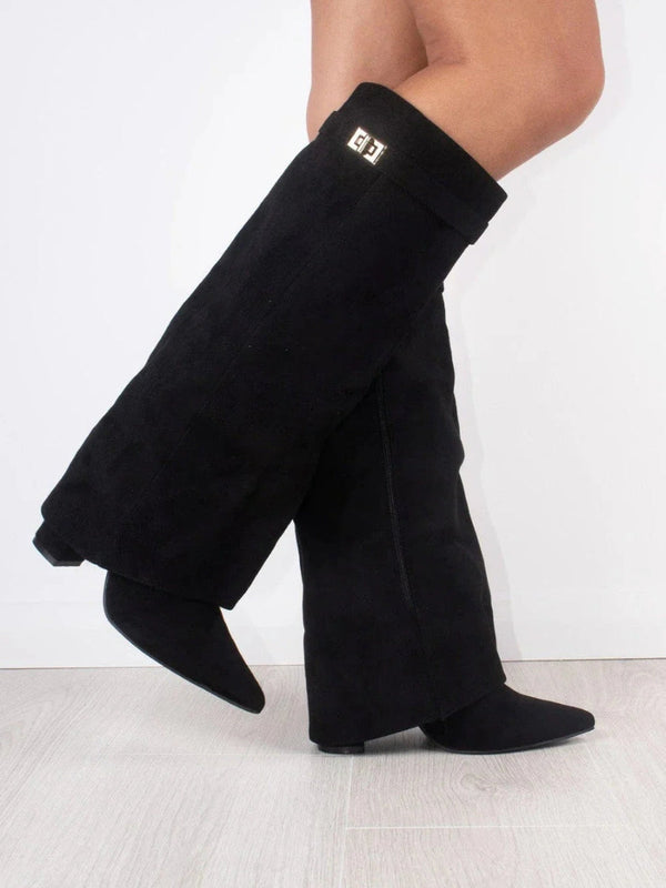 Stivali donna alti per l'autunno, calzature versatili con cerniera e comfort imbottito.