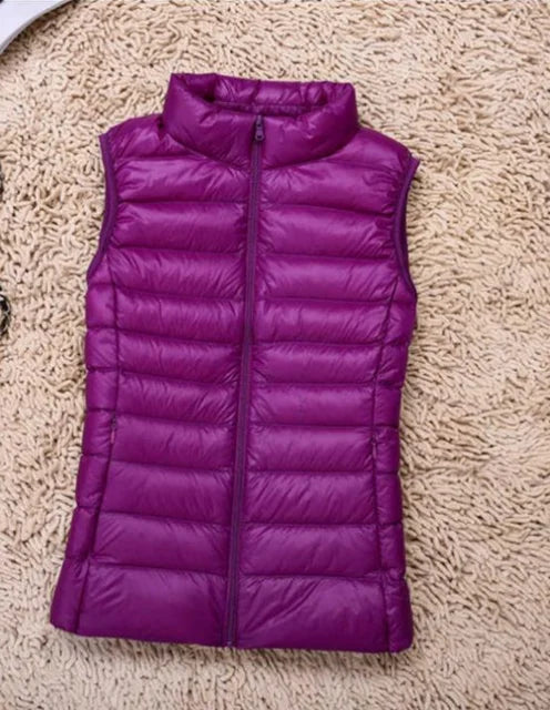 Abbigliamento donna: gilet leggero e caldo per autunno, ideale per ogni stile casual.