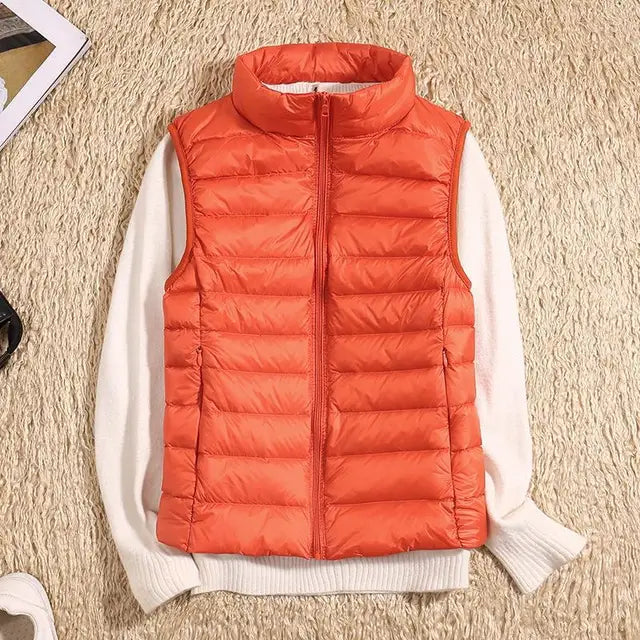 Gilet leggero donna per autunno, caldo e comodo, con vestibilità casual moderna.