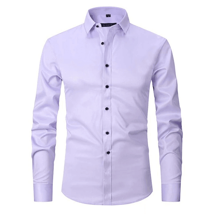 Camicia casual-elegante uomo, azzurra, vestibilità moderna per comfort e stile.