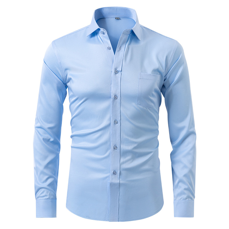 Camicia uomo elegante anti-pieghe, ideale per ufficio e smart casual, massimo comfort.
