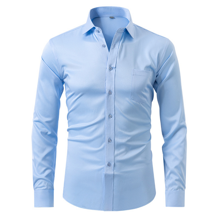 Camicia uomo elegante anti-pieghe, ideale per ufficio e smart casual, massimo comfort.