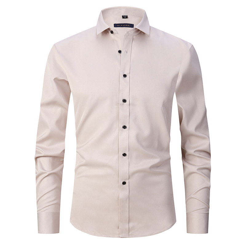 Camicia elegante da uomo per ufficio o tempo libero, anti-piega e traspirante per comfort.