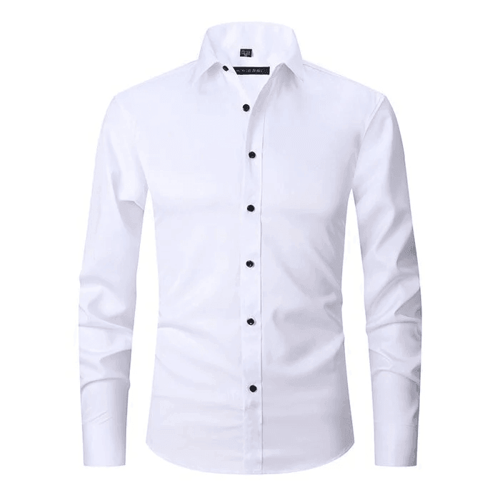 Elegante camicia maschile smart casual, tessuto traspirante per comfort tutto il giorno.