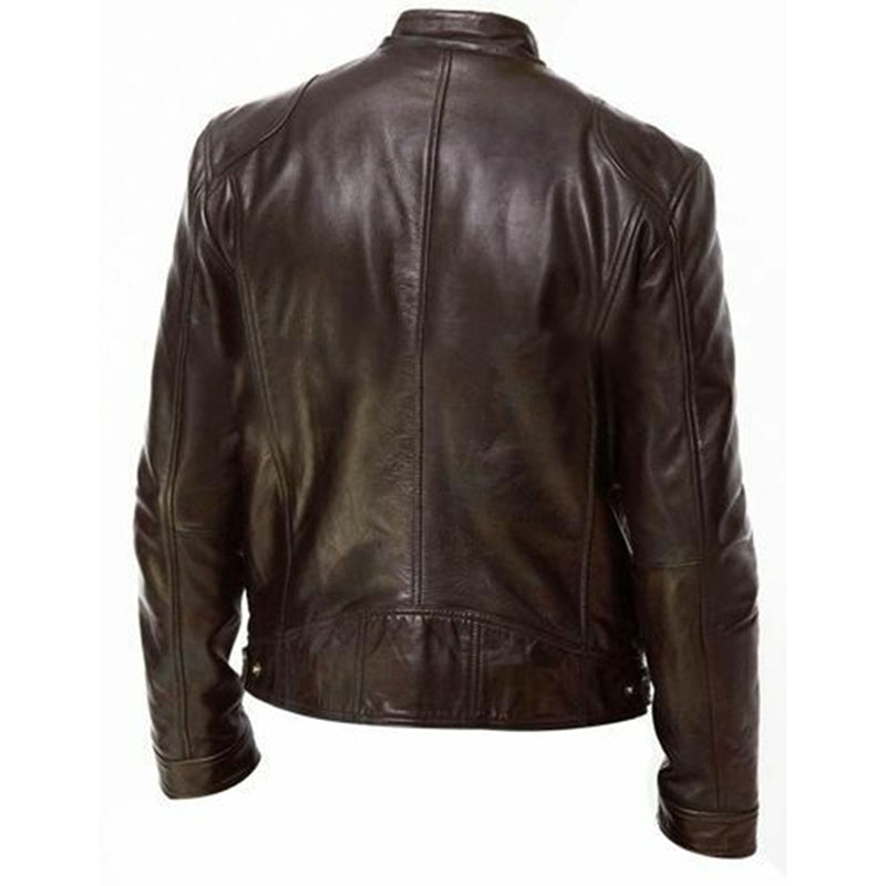 Capospalla uomo elegante casual slim fit con zip, perfetto per la moda autunnale e abbigliamento versatile.