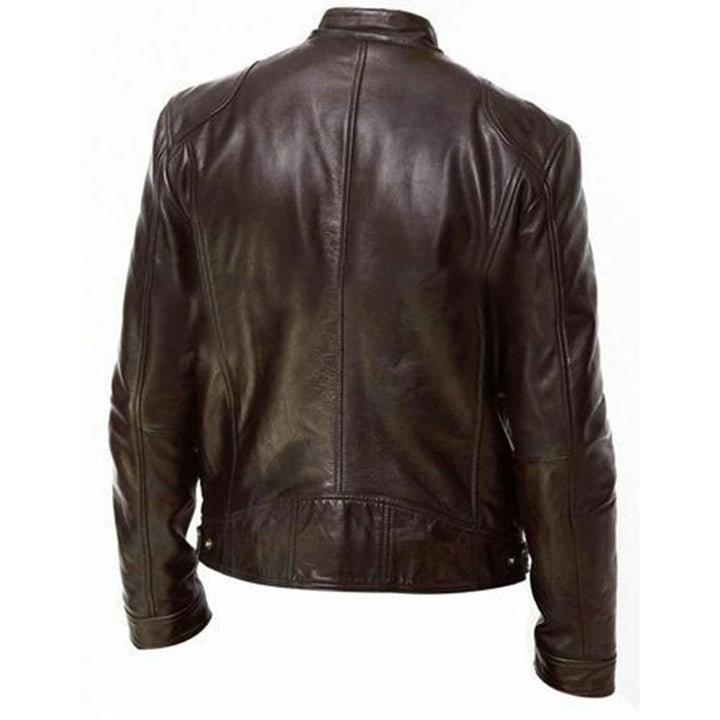 Capospalla uomo elegante casual slim fit con zip, perfetto per la moda autunnale e abbigliamento versatile.