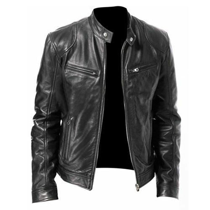 Giacca uomo slim fit moderna con zip, ideale per look casual ed eleganti autunnali.