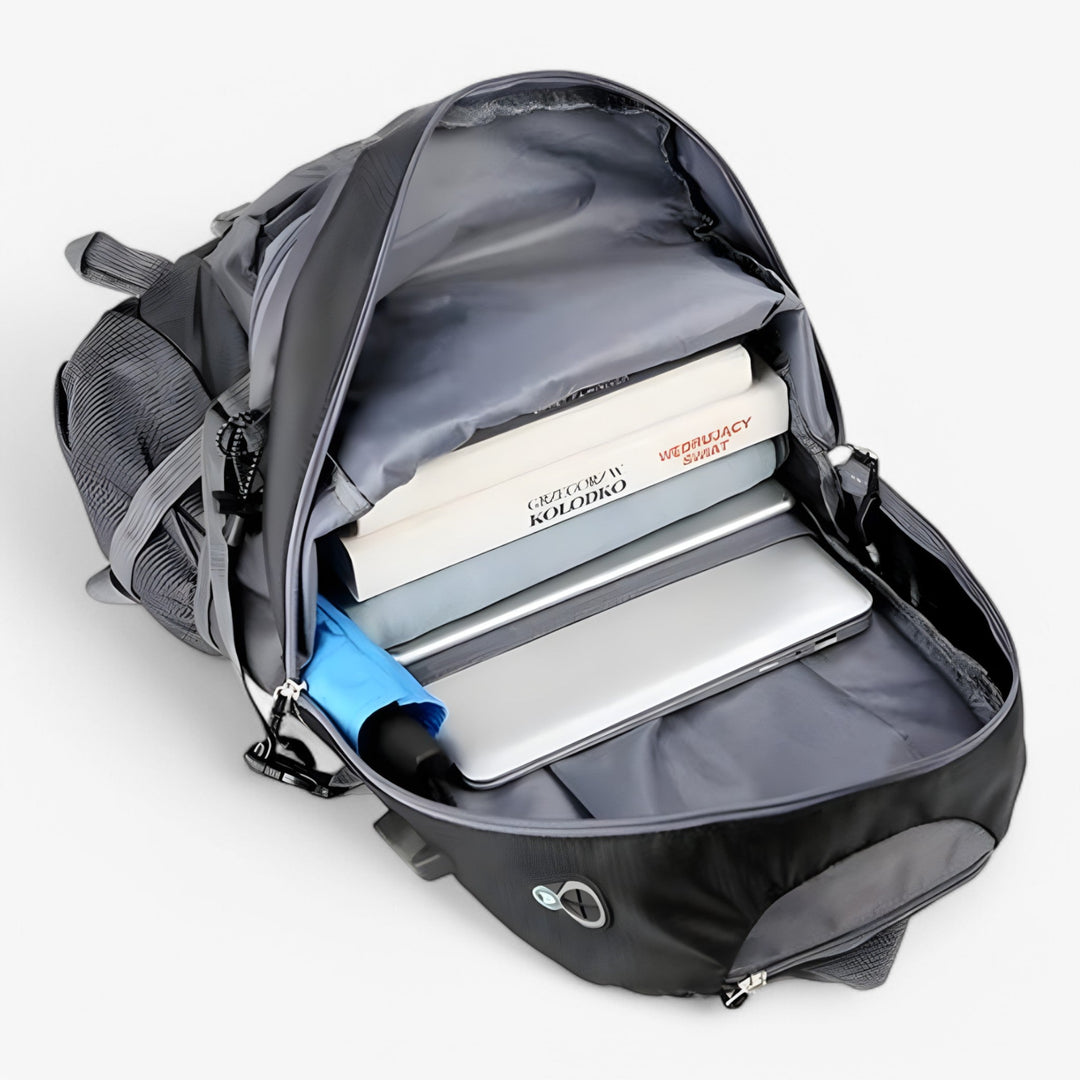 Zaino da escursionismo 30L multicolore unisex, comodo e resistente per lunghe gite in montagna.