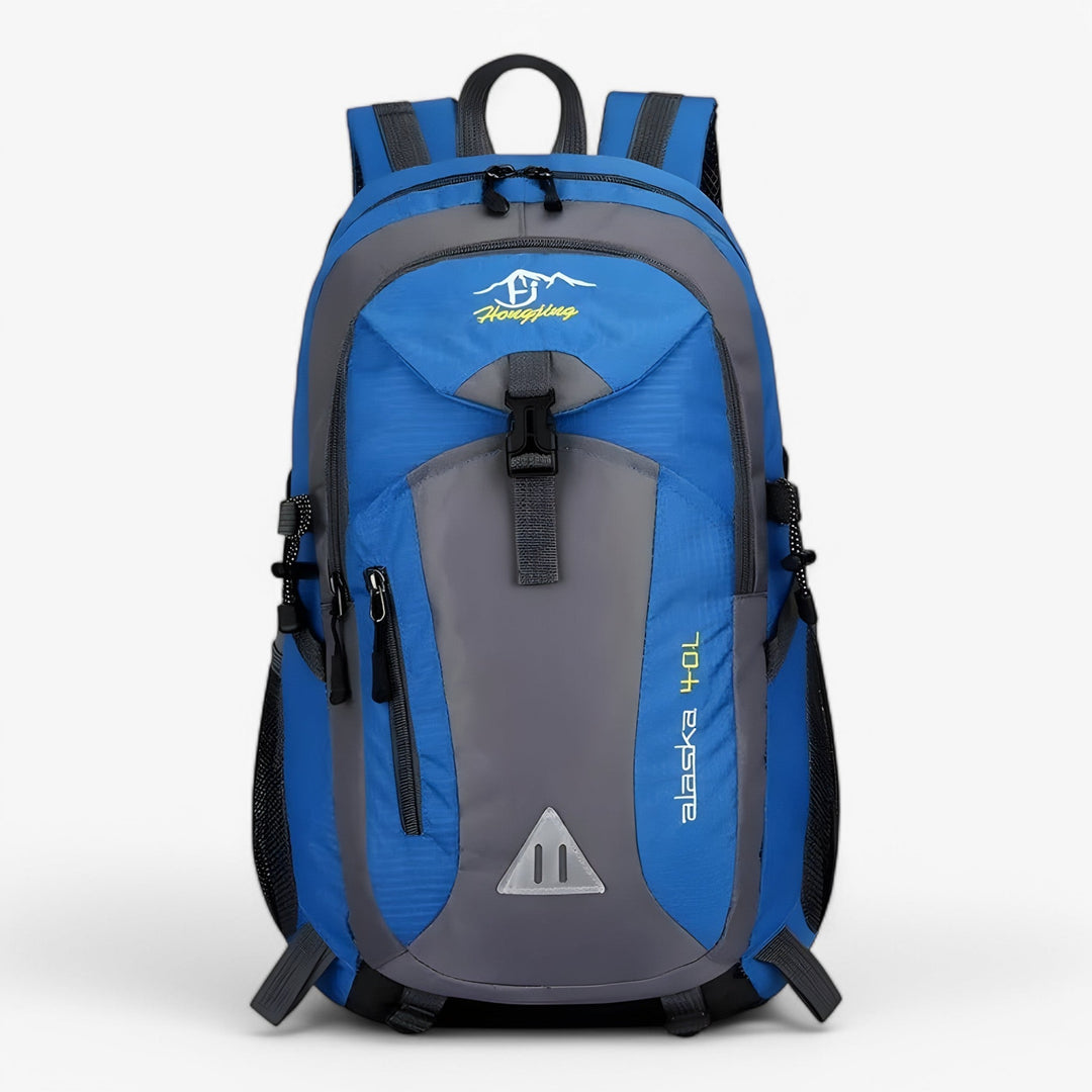 Zaino trekking unisex 30L multicolore, vista posteriore con spallacci imbottiti e supporto lombare.