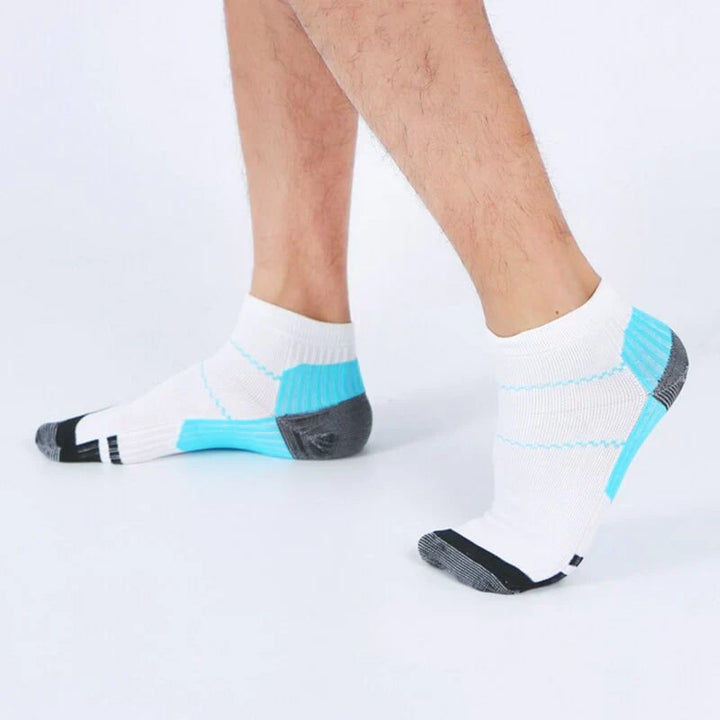 Calze a compressione donna per sport, viaggi e gravidanza. Supporto circolatorio, allevia piedi stanchi e gambe pesanti.