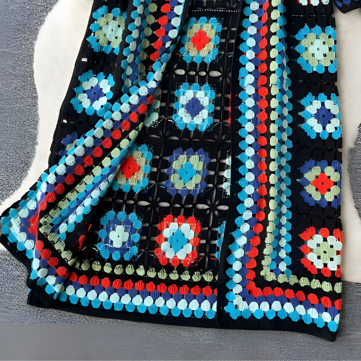 Cardigan lungo donna aperto, in stile kimono, abbigliamento casual e colorato per primavera autunno.