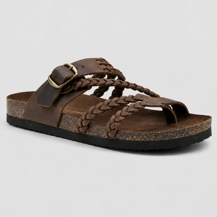 Sandali donna con doppia fibbia e plantare anatomico per massimo comfort quotidiano. Colore blu.