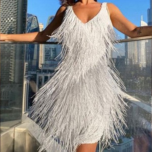 Abito da festa vintage donna anni '20 stile flapper con paillettes, per un look unico e glamour.