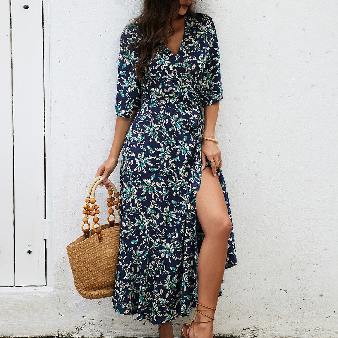 Abito elegante da donna a tubino, con mezze maniche, versatile per moda giorno e sera.