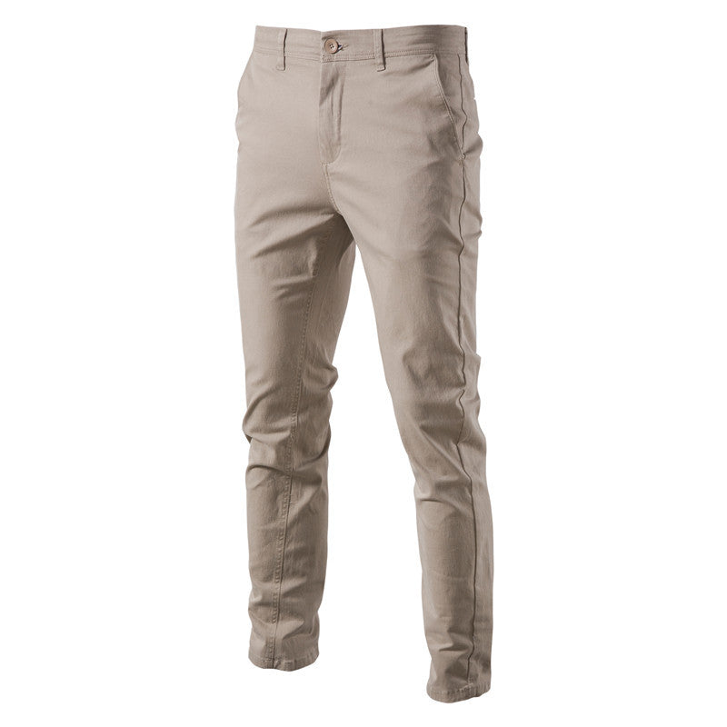 Pantaloni uomo a gamba dritta rinforzati, vita media, con zip. Perfetti per streetwear casual ed elegante.