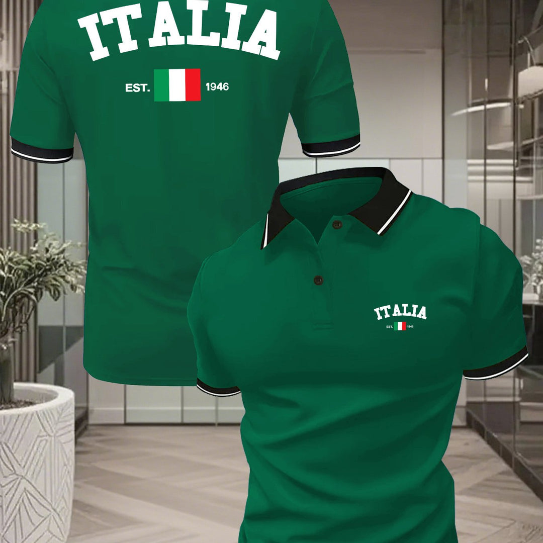 Polo uomo maniche corte, abbigliamento italiano casual elegante e traspirante.
