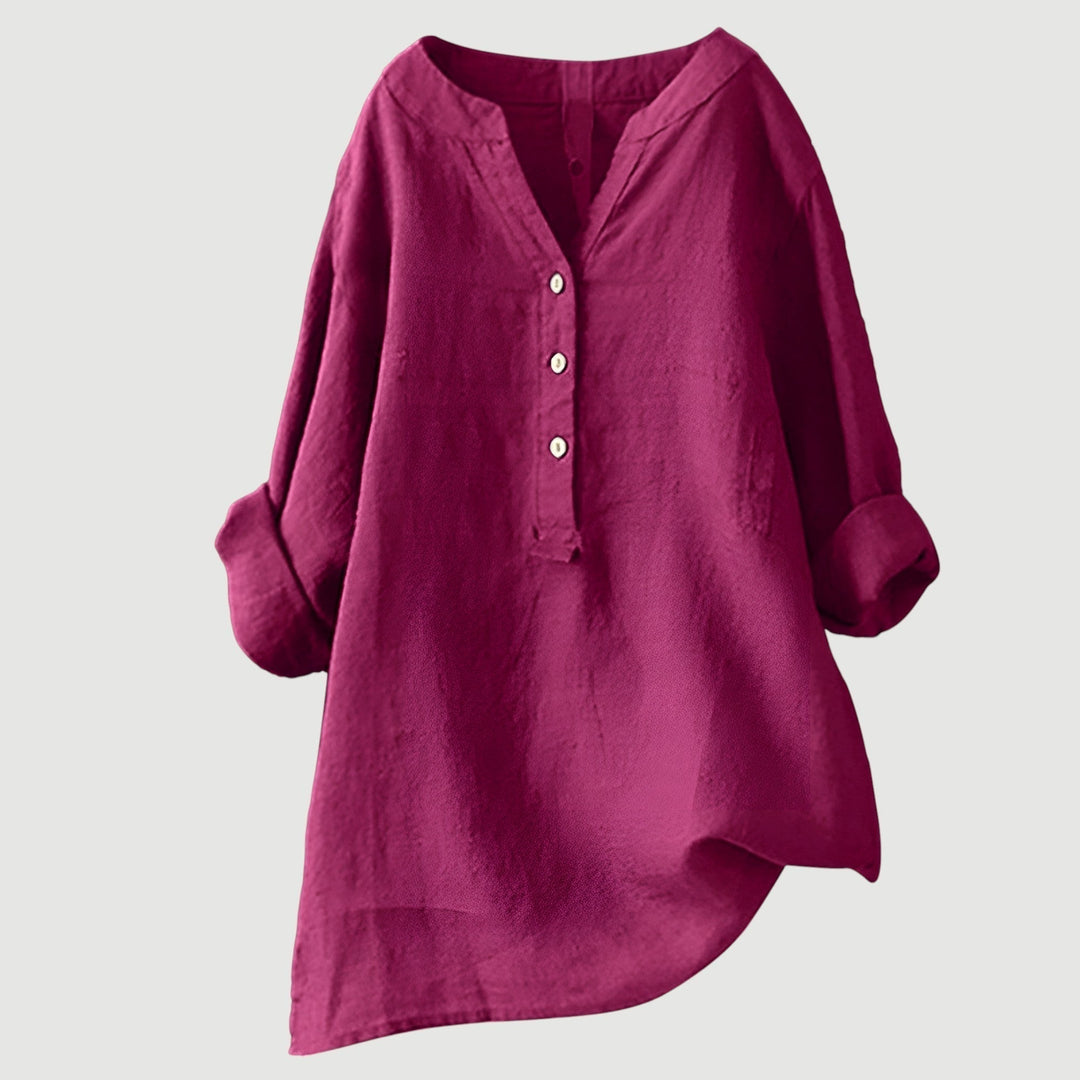Camicia estiva in cotone per donna, perfetta per un look casual e confortevole.