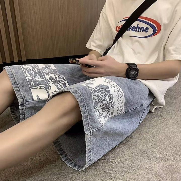 Shorts uomo casual a gamba dritta, perfetti per l'estate, offrono comfort e un look rilassato.