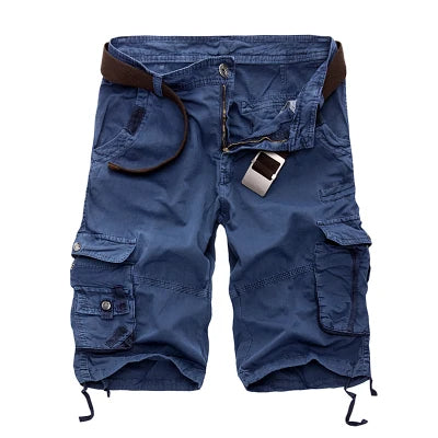 Pantaloncini cargo uomo ideali per avventura, viaggio o tempo libero. Disponibili in camo kaki, comodi e resistenti.