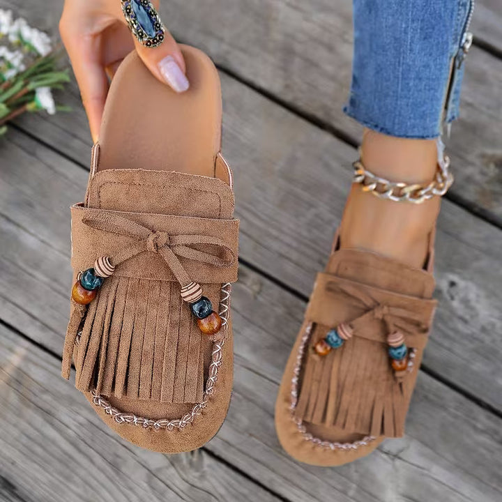 Sandali estivi donna boho chic, con nappe morbide, per un tocco di stile casual e alla moda.