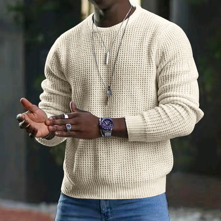 Maglione girocollo uomo per l'autunno, stile casual e confortevole, ideale per il guardaroba quotidiano.