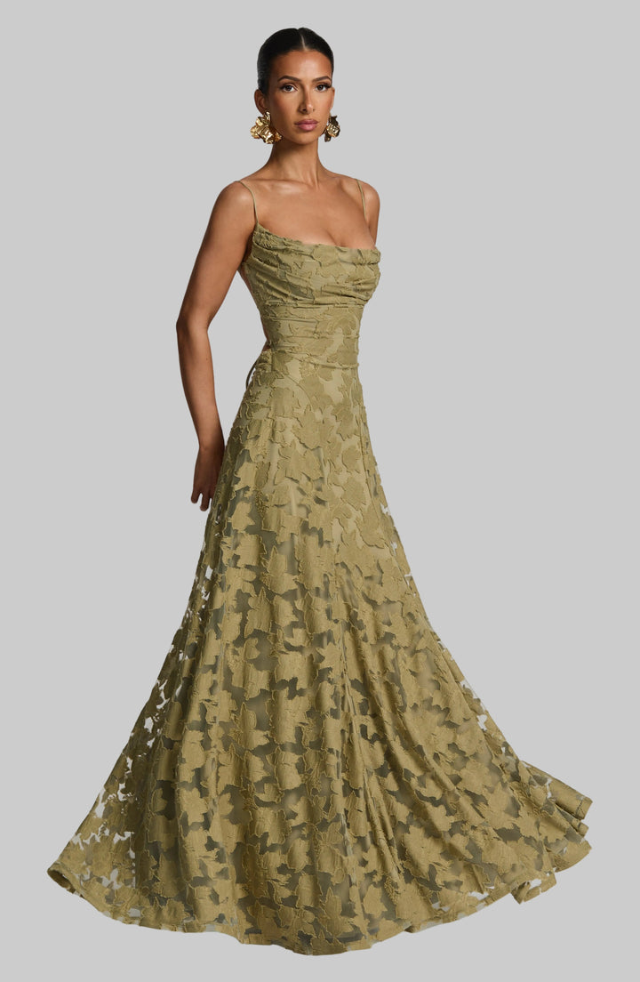 Abito maxi floreale donna con scollo morbido, schiena scoperta e laccio. Perfetto per l'estate.