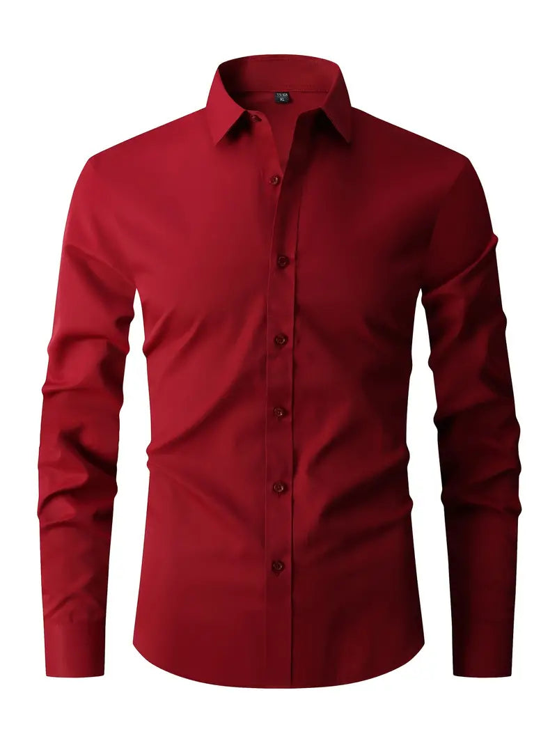 Camicia uomo versatile a maniche lunghe, semi-formale per ufficio o casual per il tempo libero. Stile uomo.