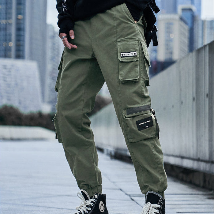 Pantaloni cargo uomo casual autunnali con coulisse, perfetti per comfort e stile quotidiano.