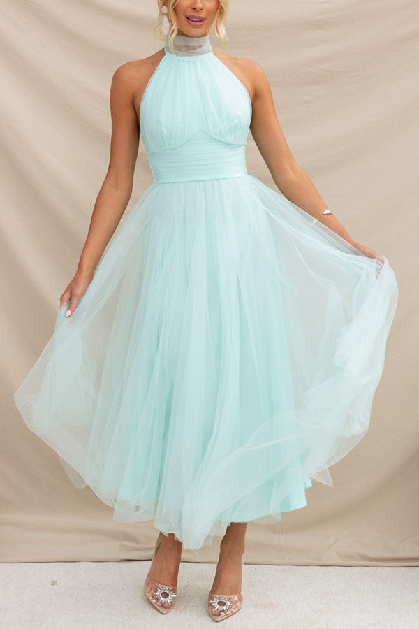 Abito da donna con scollo all'americana, vestito lungo elegante, perfetto per la moda estiva.