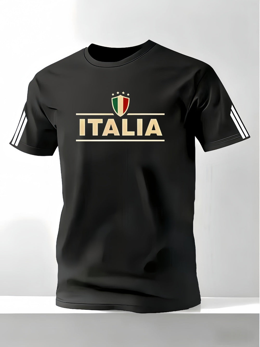 T-shirt blu navy uomo, girocollo e maniche corte. Perfetta per look casual quotidiano e moda estiva.
