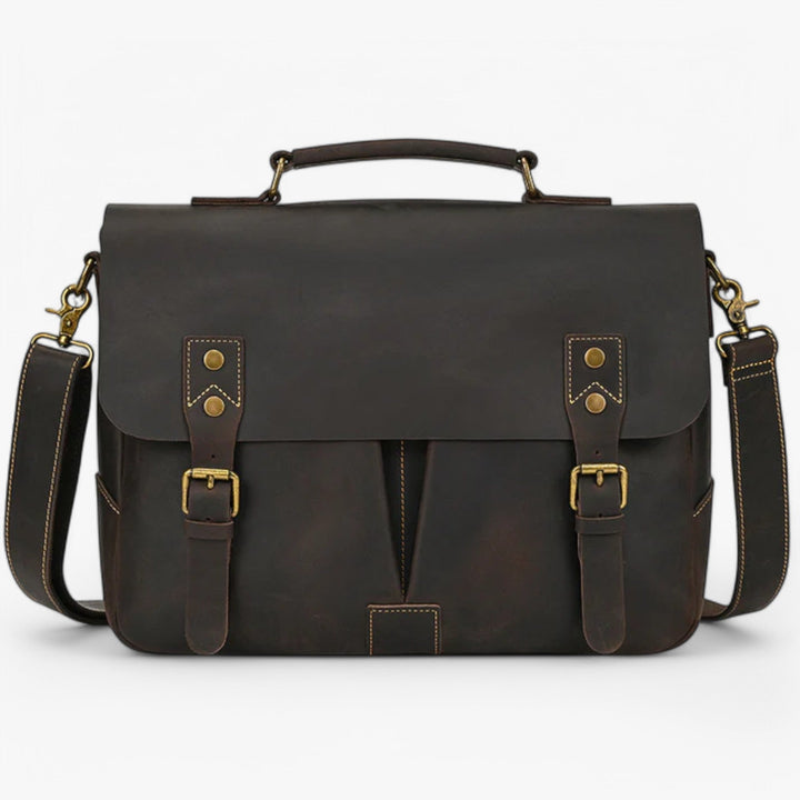 Borsa donna portadocumenti porta laptop marrone scuro, ideale per l'ufficio e viaggi di lavoro.