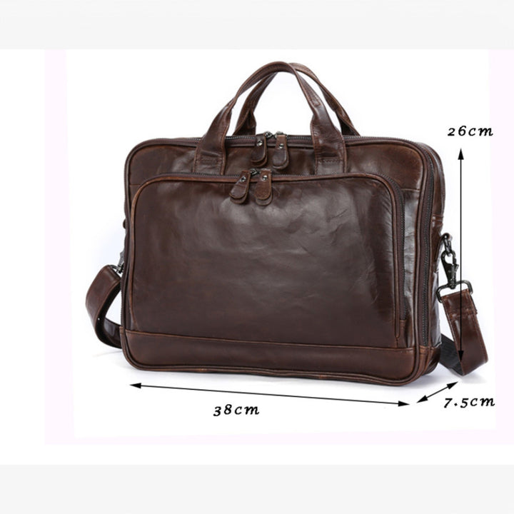 Borsa porta PC e documenti unisex colore caffè, robusta e versatile, accessorio essenziale per uomo e donna.