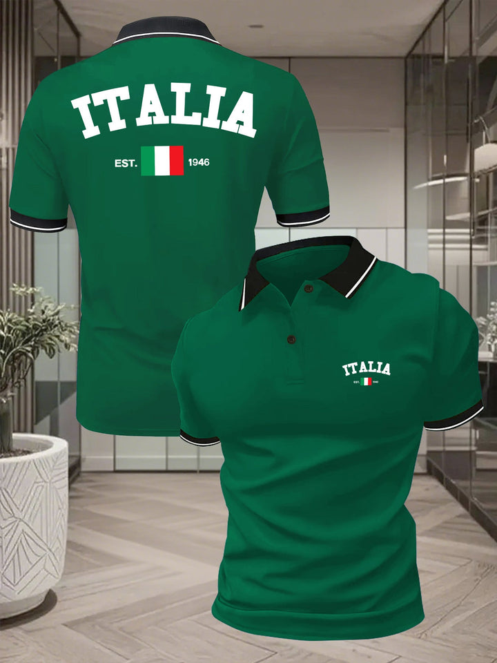 Polo uomo casual chic italiana, ideale per un abbigliamento versatile e raffinato in estate.