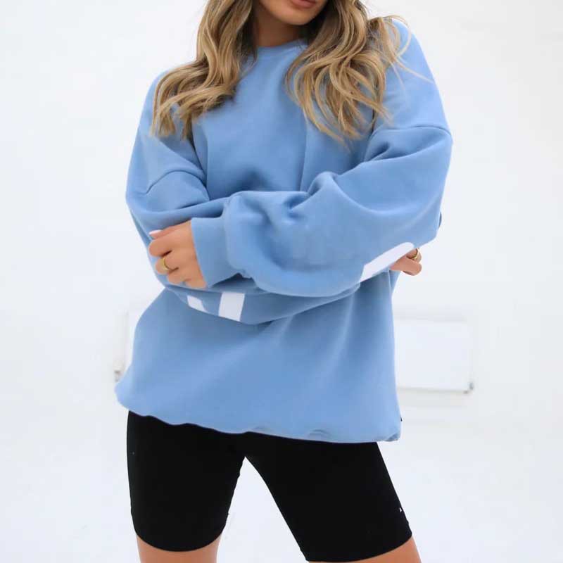 Maglione stampato da donna a manica lunga, ideale per il comfort casual autunnale.