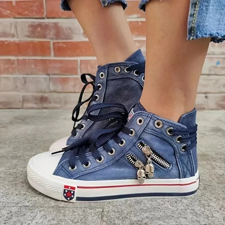 Scarpe sneakers donna urbane, moda casual, suola resistente, comfort tutto l'anno.