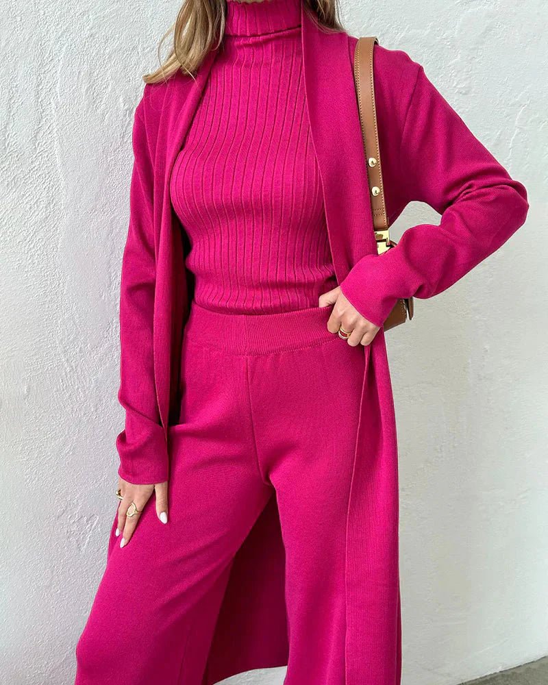 Completo donna casual elegante, perfetto per uno stile moderno e abbigliamento comodo quotidiano.