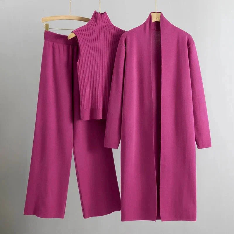 Moda femminile: completo donna tre pezzi casual elegante, ideale per un look versatile.