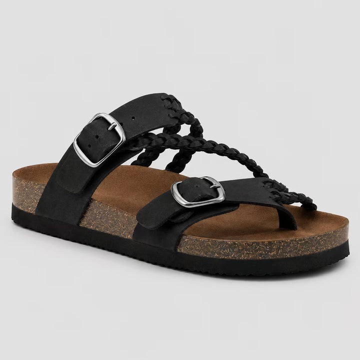 Sandali estivi donna verdi, plantare anatomico, fibbia singola. Comfort per moda quotidiana.