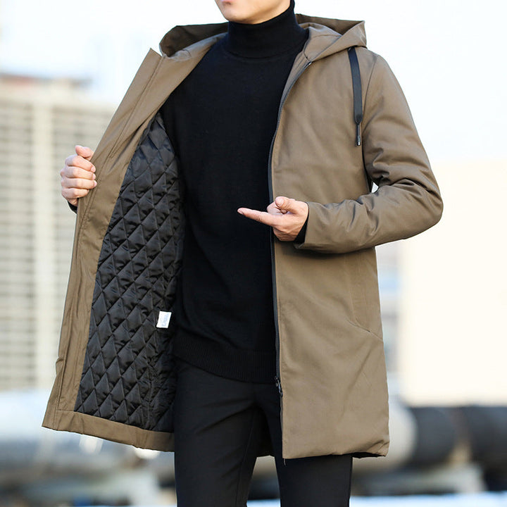 Elegante parka invernale uomo, caldo e resistente all'acqua. Perfetto per clima freddo, giacca antivento e alla moda.