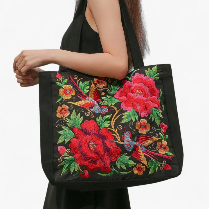 Borsa tote floreale da donna, stile primavera. Design multicolor per accessori casual ed eleganti.