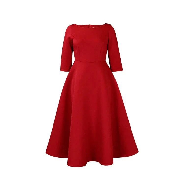 Abito midi da donna estivo, leggero ed elegante, un capo fresco e femminile per la primavera.