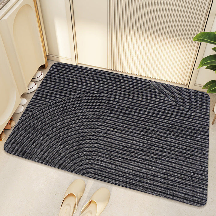 Elegante zerbino antiscivolo geometrico moderno per ingresso. Tappeto casa resistente e facile da pulire.