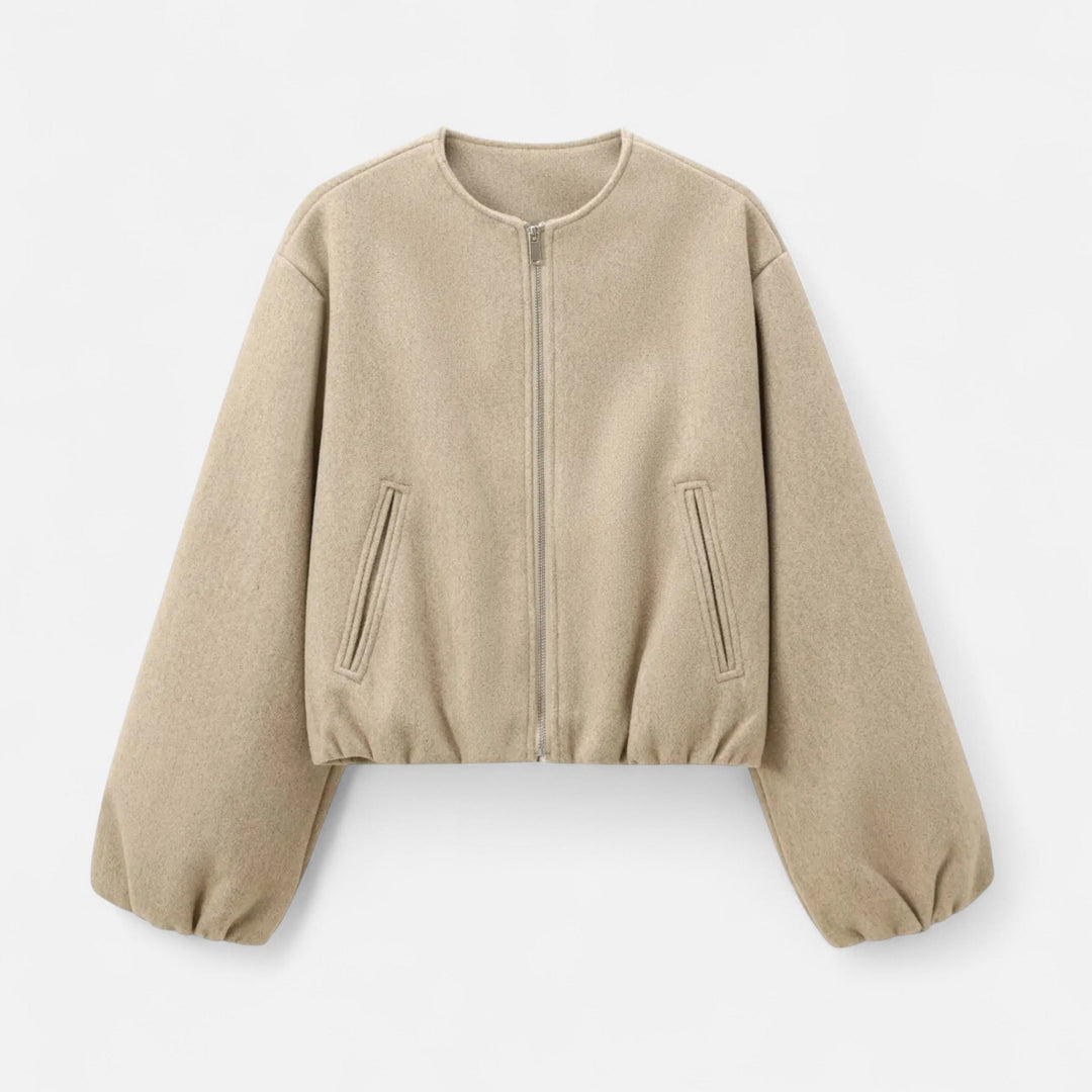 Giacca donna stile retrò, blouson casual chic con zip, un capospalla primaverile versatile.