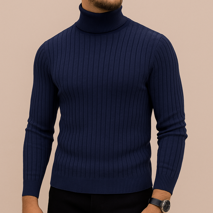 Maglione maschile a mezza zip con vestibilità rilassata, perfetto per outfit invernali casual o raffinati.