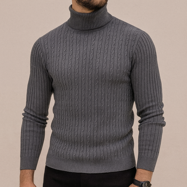 Maglione uomo invernale a mezza zip, vestibilità rilassata per un look casual ed elegante.