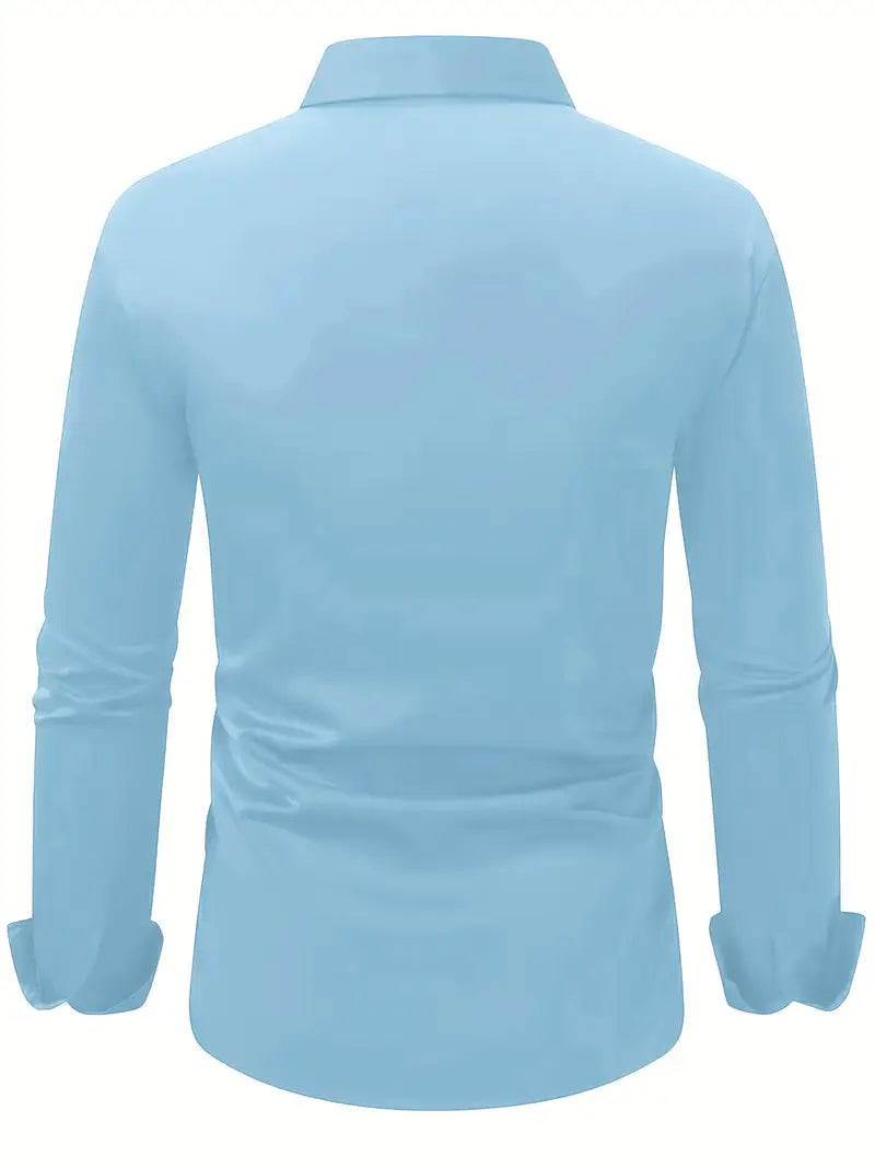 Camicia da uomo formale slim fit a manica lunga, essenziale per un guardaroba business.